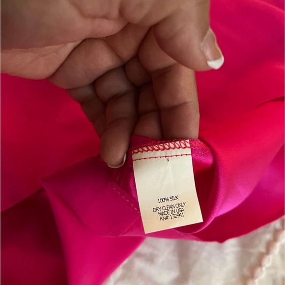 Amanda Uprichard Ruffle Hot Pink Silk Dress - Picture 6 of 8